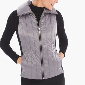 Chico's Quilted Vest Pockets Side Stretch